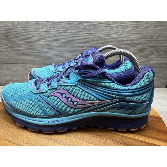 EUC Saucony Women's Guide 9 Running Shoe Blue/Purple/Pink Size 9 - Picture 2 of 11